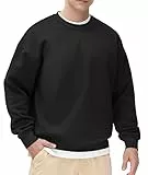 THE GYM PEOPLE Herren Sweatshirt Rundhals Fleece Pullovers Langarm Dicke Lockere Soft Basic Sweatshirt