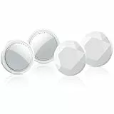 Smart Tracker Tag Schlüsselfinder 4er Pack, Koffer Tracker Kompatibel mit Apple Wo ist? APP (Nur iOS), Bluetooth Key Finder für Gepäck/Taschen/Brieftasche, Smart KeyFinder, Austauschbarer Akku, Weiß