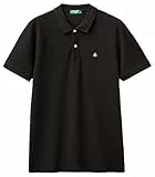 United Colors of Benetton Herren Poloshirt M/M 3wg9u301z Polohemd, Schwarz, Medium