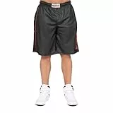 Gorilla Wear Wallace Mesh Shorts Bodybuilding Short Old School doppelgrößen weiter Schnitt (DE/NL/SE/PL, Alphanumerisch, L, XL, Regular, Tall, schwarz/rot)