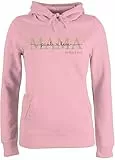 Pullover Damen Hoodie Frauen - Mama mit Namen Kinder est I Geschenk Mama Muttertag I Mutti Geschenkidee Mom I Mum Geburtstag I Weihnachten - L - Hellrosa - Geschenke für mütter mutterzagsgeschenke