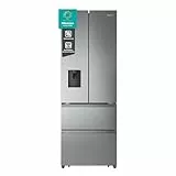 Hisense RF632N4WIE French Door Kühl-Gefrierkombination/ NoFrostPlus/ Inverter-Kompressor/ Wasserspender/ CrispZone/ 200 cm/ Kühlteil 336 l/ Gefrierteil 149 l/ 38 dB/ 295 kWh/ Jahr/ Inox-Look
