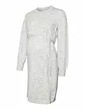 MAMALICIOUS Damen Mlnewanne L/S Abk Knit Dress A. Noos, Light Grey Melange, L