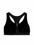 Dorina Damen Extreme Sport-BH – Ungepolstert, Schnell-Trocknendes Mikrogewebe, Front-Reißverschluss und Racerback-Design für Hochintensiven Halt, Schwarz