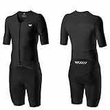 Lo.gas Herren Pro Trisuit Kurzarm Triathlonanzug für Rennen und Triathlon-Wettkämpfe -Triathlon-Anzug für Herren Schwarz X-Large