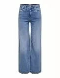 JdY Damen Jdyfelina-fina Hw Med Blue DNM Noos Wide Fit Jeans, Medium Blue Denim, M / 30L EU