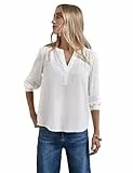 Street One Damen A345112 Tunika Bluse In Unifarbe, Off White, 40 EU