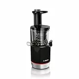 Bosch Entsafter SlowJuicer, vitaminschonendes Entsaften, Kaltpresse, sehr leise, leichte Reinigung, 3 Filter, für hartes Obst und Gemüse, BPA-frei, 150 W, schwarz, VitaExtract MESM731M