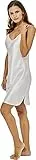 Jadee Damen Seiden Nachthemd Nachtkleid Negligee aus 100% Seide - White - S -