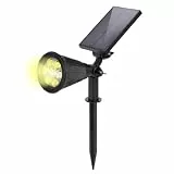 SALCAR LED Solarlampe für außen mit Erdspieß, Solarleuchten für Außen mit 1800 mAh Akku, Solar Wegeleuchten - Warmweiß
