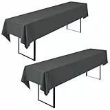 2 Stück dunkelgrauem Bier -Tischdecke, 260 x 110 cm, Polyester -Tischdecke Bier Zelt -Set, waschbare rechteckige Tischtücher für Gartenpartys Geburtstagsfeier oder Grill (dunkelgrau)