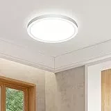 slochi LED Deckenleuchte, 3 Farben Deckenlampe 3000K/4000K/6500K, Rund Flach Badezimmer Lampe Decke IP44 Wasserfest, 16CM 12W Klein Deckenlampen für Küche Flur Keller Bad Schlafzimmer