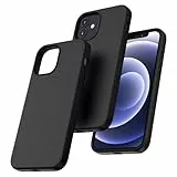 TOCOL für iPhone 12 Hülle Silikon, Stoßfest Anti-Rutsch Anti-Fingerabdruck Kratzfest Handyhülle für iPhone 12 Case, Schwarz