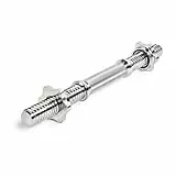 POWER-XTREME KH-G-L Kurzhantelstange 42cm I Dumbbell Handle I Kurzhantel mit Gewinde I 30mm Durchmesser I Kreuzrändelung I Hochglanzverchromt I Sternverschlüsse