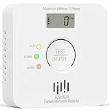 LIORQUE Kohlenmonoxid Melder, CO Melder mit 10-Jahres-Batterie, 10 Jahre Sensor, LCD Display, 85 dB Alarm, EN 50291 Zertifiziert, Weiß