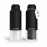 LARS NYSØM Salz und Pfeffermühlenset Edelstahl mit verstellbarem Mahlwerk I Flaschendesign Gewürzmühlen Set Manual (Carbon Black)