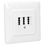 Rutenbeck Unterputz TAE-Anschlussdose/Telefondose NFN für 1x Telefon + 2x Nebenstellen (Fax, AB, Modem) 3x6 polig 6 Schraubkontakte reinweiß 10210204