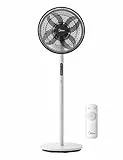Midea Standventilator Leise mit Fernbedienung FS35-26XRD(BW), 3 Geschwindigkeitsstufen,LED Anzeige, 7,5H Timer, höhenverstellbar, 80°Oszil-lationsfunktion, 55W, Weiß, Zirkulator, 30-60-80-110cm