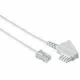 Hama 3 m, F/8P2 C – Kabel für Telefon Festnetz (F/8P2 C, F, 8P2 C), Weiß