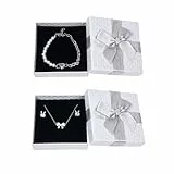 Qaziuy 9 x 9 x 3cm Schmuck Schachtel Geschenkbox,2 Stück Geschenkbox Klein Kette Geschenkbox Mit Deckel, Ohrringe Armband Ring Schmuck Verpackung Geschenkbox für Geschenk