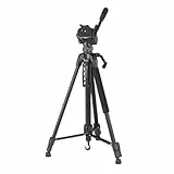 Hama Stativ Kamera Action 153 3D (Leichtes Fotostativ inkl. Handy-Halterung, Tripod mit 60-153cm Höhe, Dreibeinstativ mit 3-Wege-Kopf, Spiegelreflexkamera Stativ passend für Videokamera) schwarz