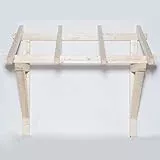 TUGA - Holztech Leimholz Balken 100x100mm Pultdach Haustürvordach Tür Haustür Überdachung Vordach Holz (Tiefe 120cm (Sparrenlänge), Breite Pfetten 150cm)