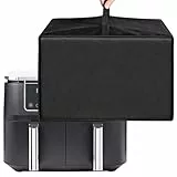 Hitzebeständige, Wasserdichte, Staubdichte Abdeckung für Ninja Foodi MAX Dual Zone Air Fryer AF400EUCP 9,5L, AF500EU 10,4L (Schwarz)