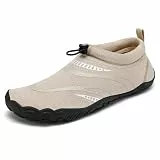 Mishansha Badeschuhe Herren Damen Wasserschuhe Atmungsaktive Schnell Trocknend Schwimmschuhe rutschfeste Leicht Barfußschuhe fur Männer Frauen, Khaki, 38 EU