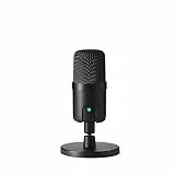 Amazon Basics Mini-USB-Kondensatormikrofon für Streaming, Gaming, Podcasting, mit Cardioid-Tonabnehmer, 5.8 x 3.4 inches, schwarz