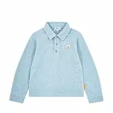 Steiff Poloshirt Langarm EU Größe 116 Chambray Blue, Polo-Shirt langärmelig, Polohemd für Kinder, Hemd mit Kragen, Longsleeve, weich und bequem, waschmaschinenfest
