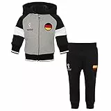 FIFA Unisex Baby Offizieller Wm 2022 Kinderanzug-Deutschland World Cup, schwarz/grau/weiß, 3 Monate