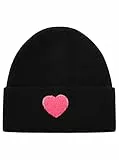 Zwillingsherz Damen Mütze – Warme Strickmütze Beanie für Frauen – Weiche Wintermütze mit Herz Patch – Modisches Accessoire für Frühling, Herbst & Winter – im Modernen Look für den Alltag