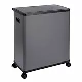 SVITA SR2X30 Sensormülleimer Abfalleimer Kücheneimer Mülltrennsystem 2 Fächer 60l freistehend automatisch inkl. Inneneimer Räder Grau