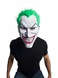 Rubie‘s Official DC Comic Joker-Maske für Erwachsene mit Haar, der Batman-Superschurke, Einheitsgröße