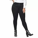 ONLY Carmakoma Damen Caranna Hw Sk Ank Black Jeans, Schwarz, 48W / 32L EU