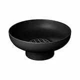 blomus Vase MIYABI | Blumenvase aus Steingut Beige | Dekovase Farbe Black | Größe M | Ø23 x 10H cm