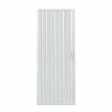 Duschtür 80 cm aus PVC, Modell Virgin mit seitlicher Öffnung, pastellweiß