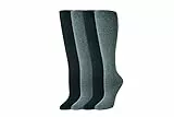 Amazon Essentials Damen Bequeme Kniestrümpfe Aus Baumwolle, Lässiger Stil, 4 Paar, Grau/Schwarz, 36-39.5