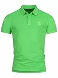 Indicode Herren INJorah Poloshirt aus 100% Baumwolle | Herrenpoloshirt Polokragen Baumwollshirt Neon Green, L