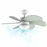 Cecotec Deckenventilator EnergySilence 3600 Vision Mint, 50 W, Durchmesser 92 cm, Lampe, 3 Geschwindigkeiten, 6 Umkehrbare Klingen, Sommer-/Winterfunktion, Zugkette, Weiß/Mint