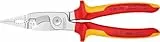 KNIPEX Elektro-Installationszange, VDE, Kabelschneiden, Abisolieren, Crimpen von Aderendhülsen, Greifen, Biegen, Multitool, 13 86 200