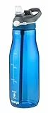 Contigo Ashland Autospout Trinkflasche mit Strohhalm | 1.200ml große BPA-freie Kunststoff Wasserflasche | auslaufsicher | ideal für Schule, Arbeit, Sport, Fahrrad, Wandern