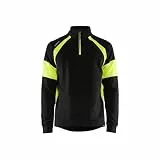Blaklader Sweatshirt mit Warnzonen 3550-1158 - Größe L - Schwarz/Warngelb