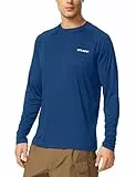 baleaf UV Shirt Herren Wasser UV-Schutz UPF 50+ Rashguard Sonnenschutz Langarm Shirt -Meerblau-L