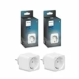 Philips Hue Smart Plug weiß, smarte Steckdose, kompatibel mit Amazon Alexa (Echo, Echo Dot), 8,4 x 5,1 x 5,1 cm -2er Pack