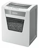 Leitz IQ Aktenvernichter Office P4, Mikroschnitt, 17-15 Blatt (70-80 g/m²), TÜV+GS zertifiziert, 2 Stunden Dauerbetrieb, Herausziehbarer 23L Behälter, Sehr leiser Schredder für Büro, Weiß, 80030000