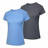 MEETWEE Damen Surf Shirt Rash Guard UV Shirts Schwimmen Tankini UPF 50+ Kurzarm Badeshirt Bademode Shirt