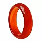minkissy Karneol Ring Damen Achat Bandring Schmuck für Besondere Anlässe Eleganter Natürlicher Karneol Handwerkskunst für Hochzeiten und Partys