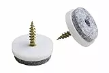 Metafranc Filz-Gleiter Ø 30 mm - Mit Schraube - weiß - 20 Stück - Effektiver Schutz Ihrer Möbel & Stühle / Möbelgleiter-Set für empfindliche Böden / Stuhlgleiter / Bodengleiter / 644286
