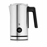 WMF Stelio Milchaufschäumer elektrisch, 500 Watt, 150-250 ml, Antihaftbeschichtung, kabellos, für Milchschaum heiss und kalt, heiße Schokolade, cromargan matt/silber